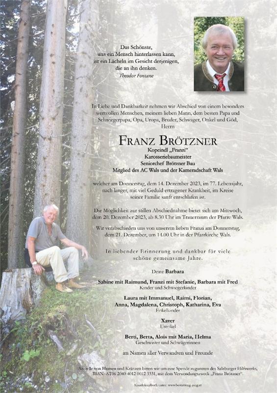 Franz Brötzner verstorben