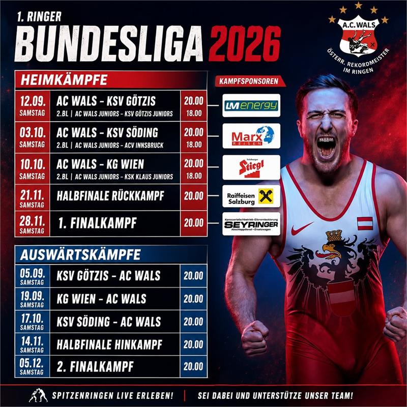 A.C. Wals startet mit klarer Mission in die neue Bundesliga-Saison