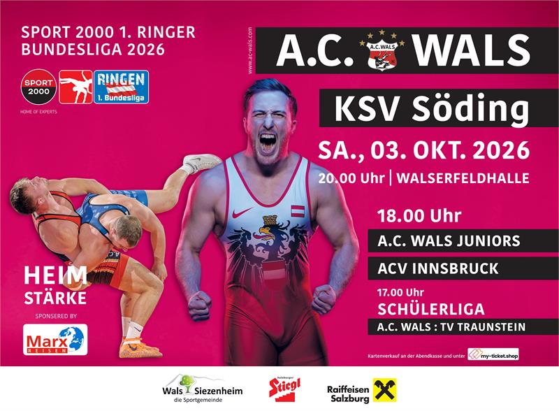 A.C. Wals empfängt KSV Söding zum zweiten Bundesliga-Heimkampf